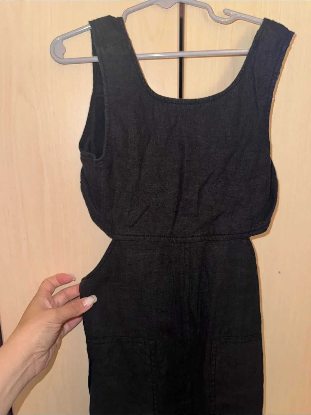 ZARA Girls Black Cutout Jumpsuit Size 9 Open Back Crisscross